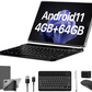 Tablet 10 inch Android 11 Tablet with Keyboard 4GB Ram 64GB Rom Quad Core Arm 5G Wifi Bluetooth 5.0 Gps IPS