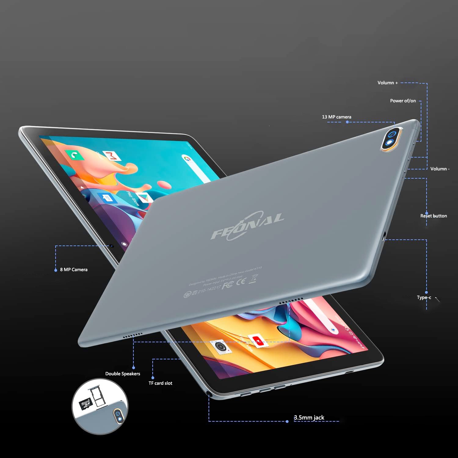 Tablet 10.1 inch Android 11 Tablet 2022 Latest Update Octa-Core