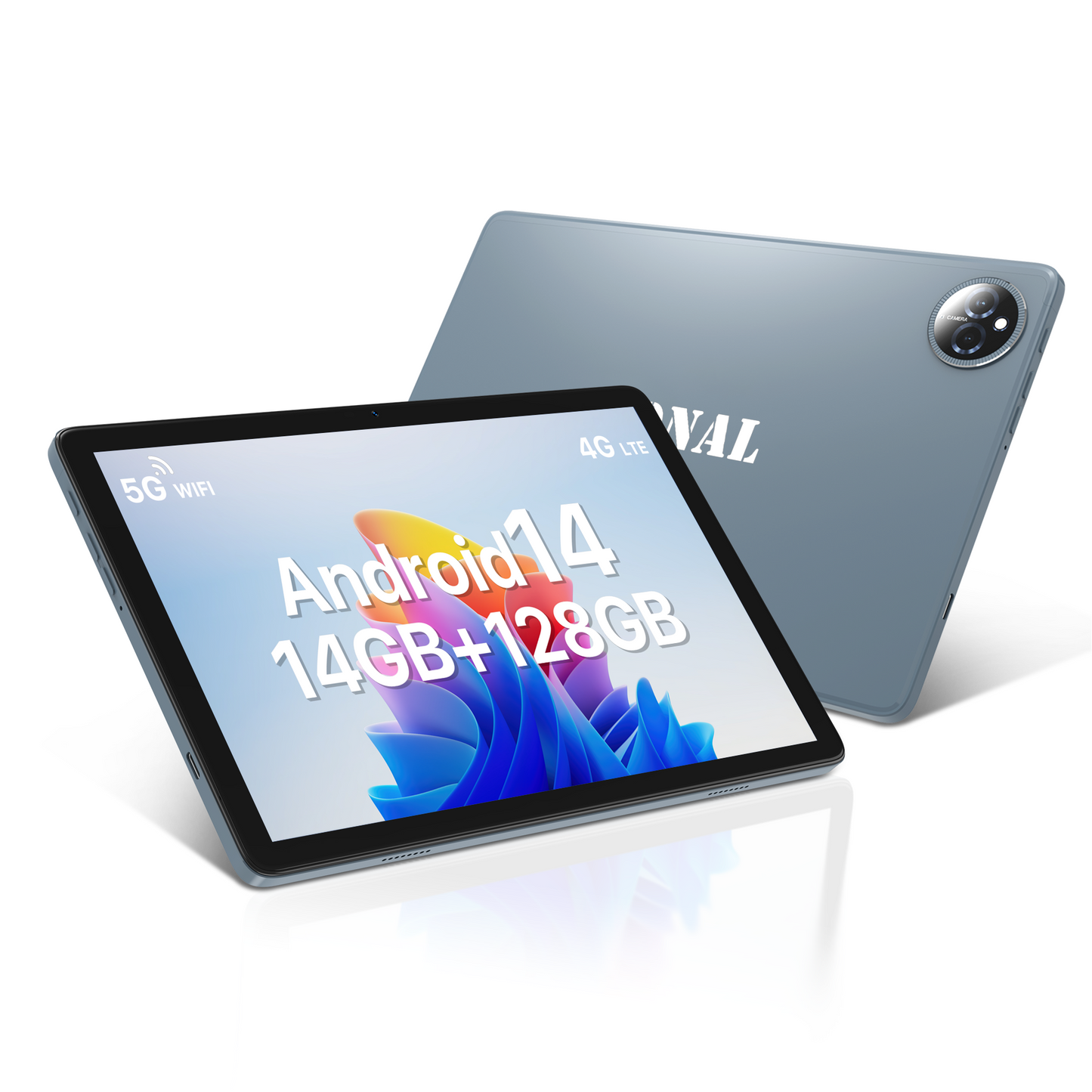 10 inch Android 14 Tablet, 14GB RAM 128GB ROM, 1920X1200 IPS FHD Screen, 8MP + 13MP Dual Camera, Google Certified Tablet